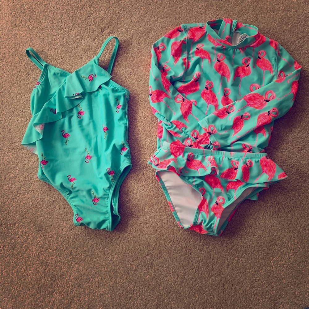 Bundle Flamingo Swimsuits Size 4t and 5